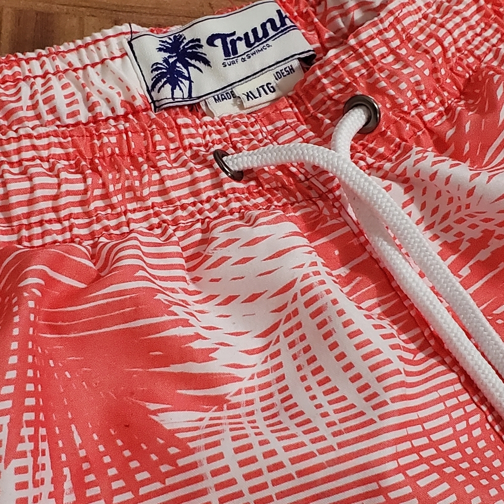 Men's XL Swimming Trunks Pink & White